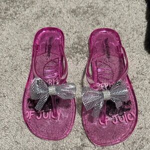 Juicy Couture Pink Sandals with Silver Bow
